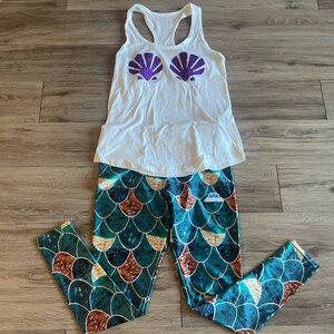 Lotus Leggings Teal and Black Patterned Leggings